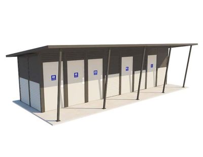 Yarra 7 Standard Toilet Building with Shale Grey and Woodland Grey colour scheme